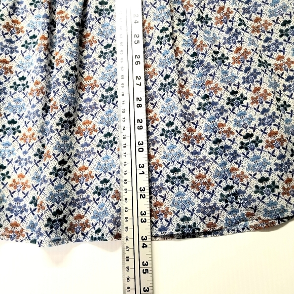 Anthropologie Holding Horses Blue Size 0 Floral Boho 3/4 Sleeve Short Dress - Picture 8 of 12